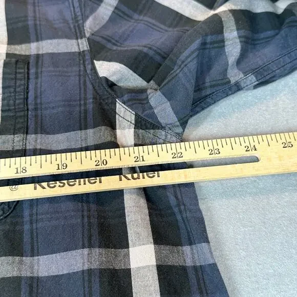 Lee Shirt Mens Large Blue White Plaid Button Down Everyday Classic Timeless Top - Picture 4 of 9
